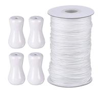 Roman Blind Cord Kit, 50m 1.8mm Braided Lift Shade Cord and 4 Pieces Wooden Knobs for DIY Curtain Craft, Roman Shade