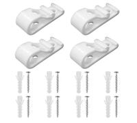 Roman Blind P Clip, 4 Sets Blind Cord Safety Device Plastic Roman Roller Blind Chain Cord P Clips Hooks Universal Fastener for Roller Vertical Roman Blinds Bead Chain with 8 Screws 8 Plastic Pillars