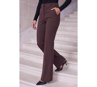 Roman Bootleg Trouser for Women UK Ladies Bootcut Stretch Flared Winter Autumn Long Full Length Pull-On Casual Smart Work Office Wear Business Soft Flattering - Black Regular (76CM) - Size 18