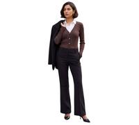 Roman Bootleg Trouser for Women UK Ladies Bootcut Stretch Flared Winter Autumn Long Full Length Pull-On Casual Smart Work Office Wear Business Soft Flattering - Black Long (84 CM) - Size 16
