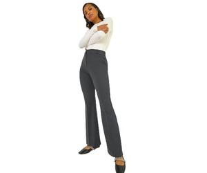 Roman Bootleg Trouser for Women UK Ladies Bootcut Stretch Flared Winter Autumn Long Full Length Pull-On Casual Smart Work Office Wear Business Soft Flattering - Dark Grey Long (84 CM) - Size 20