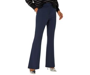 Roman Bootleg Trouser for Women UK Ladies Bootcut Stretch Flared Winter Autumn Long Full Length Pull-On Casual Smart Work Office Wear Business Soft Flattering - Navy Short (70 CM) - Size 18