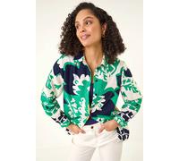 Roman Women's Border Print Buttoned Shirt | Size: 14 Roman Multicolor 14