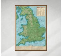 Roman Britain Map - 4th Century AD with Timeline - Vintage A2 Poster Print