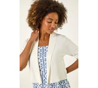 Roman Button Cuff Knitted Shrug In Natural Natural 18