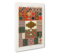 Roman-Byzantine Patterns by Albert Racinet Canvas Print | Gallery Wrapped 30mm Frame Wall Art | 30x20 inches | Ready to Hang | Modern Picture | Living Room Bedroom Lounge Office