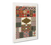Roman Byzantine Patterns By Albert Racinet Canvas Print | Gallery Wrapped 30mm Frame Wall Art | 30x20 inches | Ready to Hang | Retro Picture | Living Room Bedroom Lounge Office