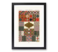 Roman-Byzantine Patterns by Albert Racinet Framed Print | A2 Black Framed Wall Art | Ready to Hang | Modern Nature Picture | Living Room Bedroom Lounge Office