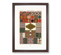 Roman-Byzantine Patterns by Albert Racinet Framed Print | A2 Walnut Framed Wall Art | Ready to Hang | Modern Nature Picture | Living Room Bedroom Lounge Office