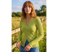 Roman Women's Cable Split Detail Rib Jumper in Lime | Size: 16