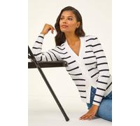 Roman Cable Split Detail Rib Jumper In White White 20