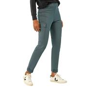 Roman Cargo Trousers for Women UK Ladies Stretch Combat Pants Turn Up High Waist Rise Pull On Smart Casual Slimming Work Office Fitted Straight Leg Pockets Summer - Khaki - Size 14