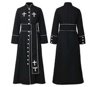 Roman Catholic Church Priest Soutane Robe with Belt Pope Bishop Priest Clergy Robe Women's Priest Costume Cassock Minister Choir Robe Medieval Priest Costume