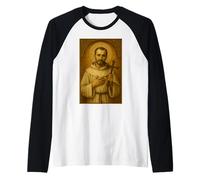 Roman Catholic Icon of Saint Charles de Foucauld Raglan Baseball Tee