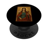Roman Catholic Icon of St Dymphna PopSockets Adhesive PopGrip
