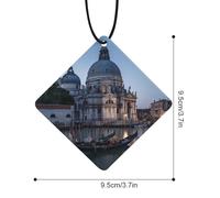 Roman Catholic Santa Maria Salute Venice Italy Car Air Freshener Decorative Hanging Aromatherapy Tablets for Car Trucks Rhombus