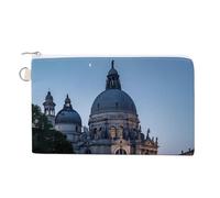Roman Catholic Santa Maria Salute Venice Italy Coin Purse Fashion Canvas Pouch Portable Wallet Makeup Bag for Men Women