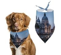Roman Catholic Santa Maria Salute Venice Italy Dog Bandana Adjustable Pet Scarf Bib Cute Triangle Handkerchief for Dogs Cats Gifts