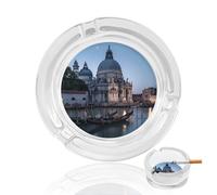 Roman Catholic Santa Maria Salute Venice Italy Glass Ashtray for Cigarettes Round Ash Tray Holders for Home Office