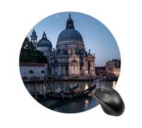 Roman Catholic Santa Maria Salute Venice Italy Mouse Pad Round Mouse Mat Non-Slip Mousepad for Home Office
