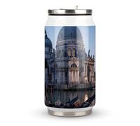Roman Catholic Santa Maria Salute Venice Italy Stainless Steel Travel Mug Insulated Tumbler Coffee Cup with Lid and Straw
