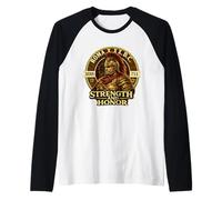Roman Centurion Helmet Strength Honor Ancient Rome 753 BC Raglan Baseball Tee
