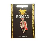 Roman Centurion Soldier Decorative Pin Badge, 3D Design, Gold and Red