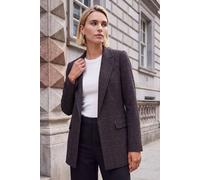 Roman Women's Check Print Longline Blazer in Aubergine | Size: 18 Roman Aubergine 18