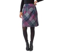 Roman Originals Skirt for Women UK - Ladies Brushed Short Stretch Smart Casual Work Office Meeting Mini Straight Fitted Bodycon Jersey Pull On Soft Checked Elasticated Waist - Rose Grey - Size 18