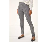 Roman Pocket Detail Stretch Ponte Trouser for Women UK - Ladies Everyday Autumn Winter Round Neckline Comfy Soft Evening Vacation Work Party Night Out - Monochrome - Size 16