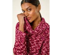 Roman Women's Chenille Cowl Neck Tunic Top in Wine | Size: 10