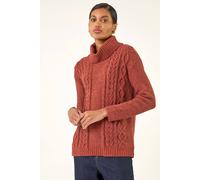 Roman Chenille Roll Neck Knit Jumper In Orange Orange