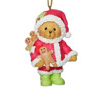 Roman Cherished Teddies, Santa Teddy Bear Ornament, 3.25" H, Resin and Wollastonite, Durable, Collectible Decoration, Decorative Figurine, Home Décor
