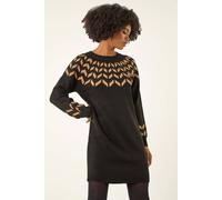 Roman Chevron Print Knit Dress In Camel Camel 10