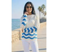 Roman Originals Chevy Pointelle Knit Jumper for Women UK - Ladies Everyday Autumn Winter Round Neckline Comfy Soft Evening Vacation Work Party Night Out - Ivory - Size 12