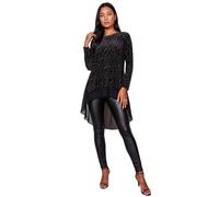 Roman Chiffon Dipped Hem Top Asymmetric Tunic for Women UK Ladies Stretchy Jersey Flared Blouse Smart Fit & Flare Form Casual Loose Longline Party Hanky Tunics
