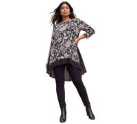 Roman Women's Curve Floral High Low Top in Black | Size: 18