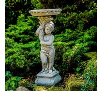 Roman Child Gothic Design Stone Birdbath