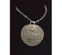 Roman Coin Claudius WC1 Fine English Pewter On a 24" Silver Plated Curb Chain Necklace codew1 POSTED BY US GIFTS FOR ALL 2016 FROM DERBYSHIRE UK