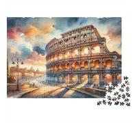 Roman Colosseum 1000-Piece Colorful Sunset Sturdy Cardboard Jigsaw Puzzle Adults Kids Fun Challenging Beautiful Decoration Perfect Home Gift Idea 70x50cm/1000pcs