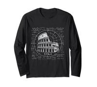 Roman Colosseum Chalkboard Algebra Ancient Rome Design Long Sleeve T-Shirt
