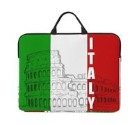 Roman Colosseum Italian Flag 14 Inch Printed Laptop Sleeve, 600d Oxford-Cloth Shockproof Laptop Case With Thickened Pearl Cotton,Waterproof Portable Laptop Handbag Cover