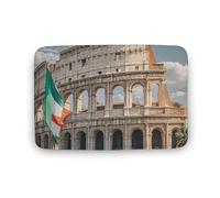 Roman Colosseum Italian Flag Bath Rug Absorbency Non-Slip Bathroom Rug Soft Coral Velvet Bath Washable Door Mat Stain-Resistant Carpet Rug for Toilet Shower Tub Kitchen Decor 19.7"x31.5"