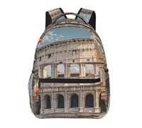 Roman Colosseum Italian Flag Cute Backpack Waterproof Lightweight Casual Backpack One Size Daypack Travel Laptop Bag For Men Women