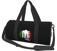 Roman Colosseum Italian Flag Fist Power Travel Luggage Duffel Bag Sports Rolling Foldable Duffel Bag, Black