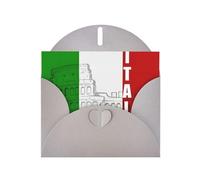 Roman Colosseum Italian Flag Gray prints Greeting Cards 6x4-inch with Envelope | Perfect for writing greetings and thank-you notes