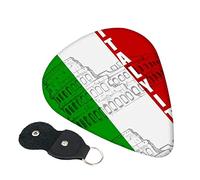 Roman Colosseum Italian Flag Guitar Picks, 6 Pack Includes Thin(.46mm), Medium(.71mm) & Heavy Gauges(.96mm) Suitable For Guitar, Ukulele, Etc.
