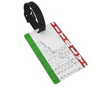 Roman Colosseum Italian Flag Luggage Tags Suitcases Handbag Tag Labels with Name Id Quickly Identify Travel Essential
