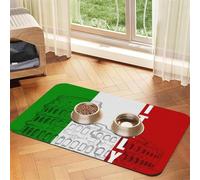 Roman Colosseum Italian Flag Patterned Pet Feeding Mat with Water-Absorbing PU Top & Rubber Base - Anti-Slip Dog Cat Food Mat for Cats, Dogs & Pets, 40x60cm