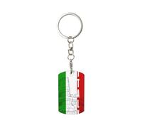 Roman Colosseum Italian Flag -Print Custom Metal Keychain for Gifts, Personalized Engraved Design, Rust-Proof & Washable (1-Piece).
